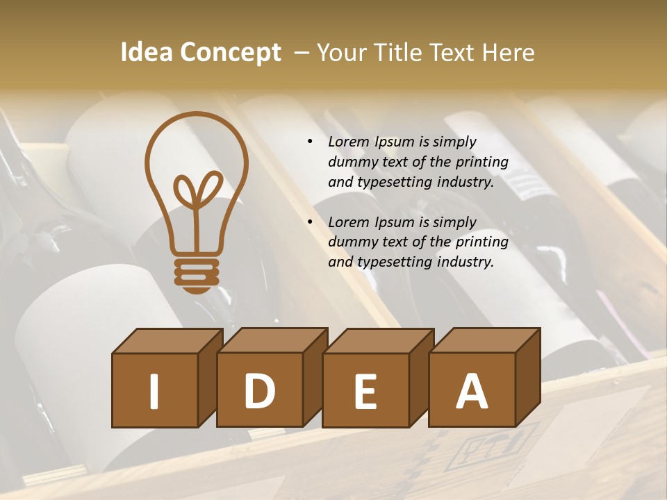 A Wooden Box Filled With Bottles Of Wine PowerPoint Template