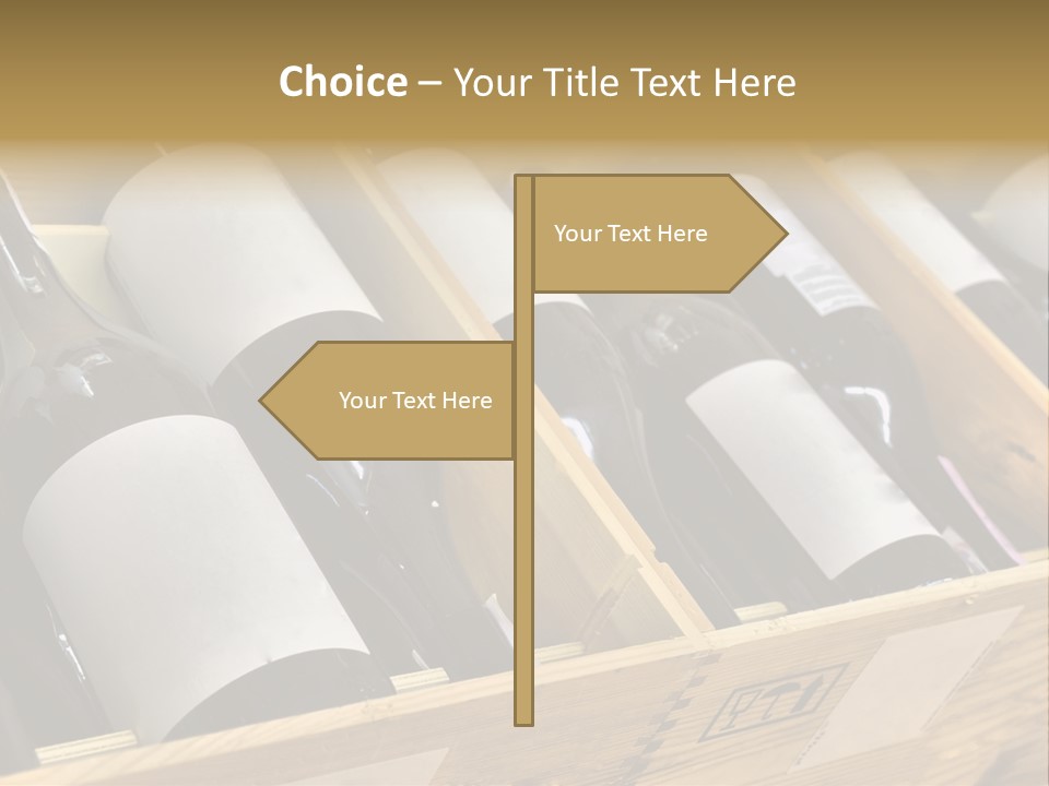 A Wooden Box Filled With Bottles Of Wine PowerPoint Template