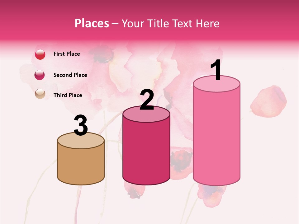 A Watercolor Painting Of Pink Flowers On A White Background PowerPoint Template