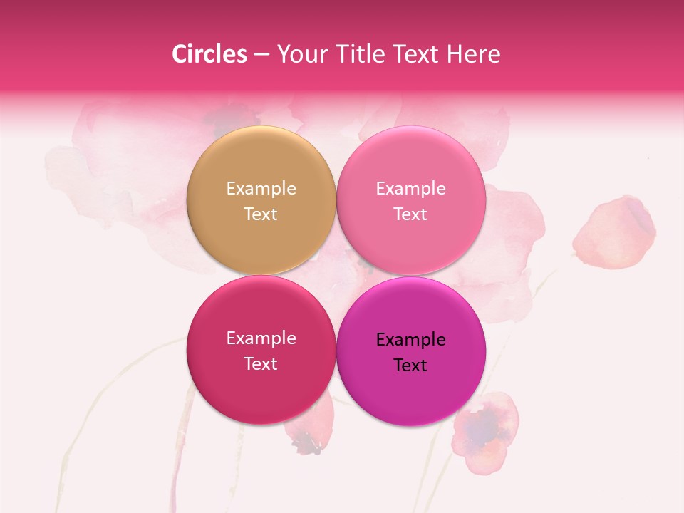 A Watercolor Painting Of Pink Flowers On A White Background PowerPoint Template
