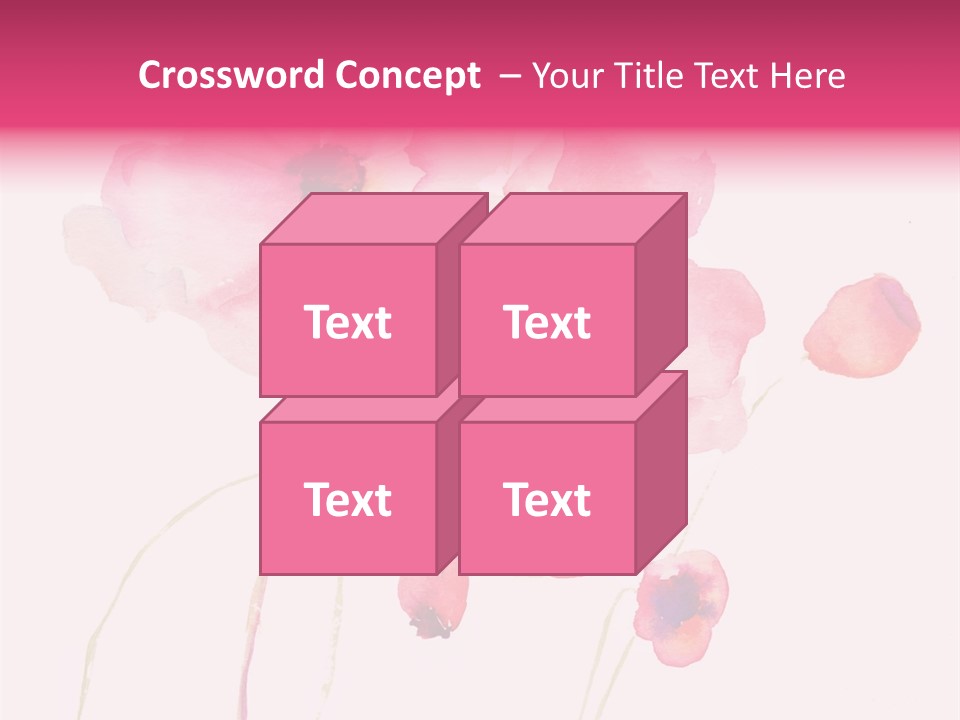 A Watercolor Painting Of Pink Flowers On A White Background PowerPoint Template