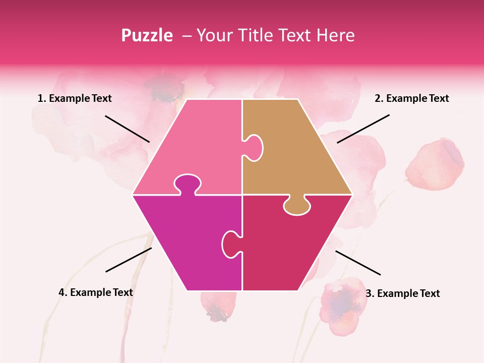 A Watercolor Painting Of Pink Flowers On A White Background PowerPoint Template