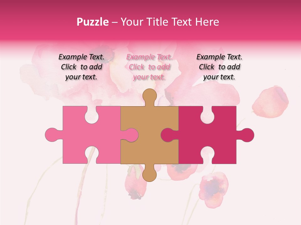 A Watercolor Painting Of Pink Flowers On A White Background PowerPoint Template