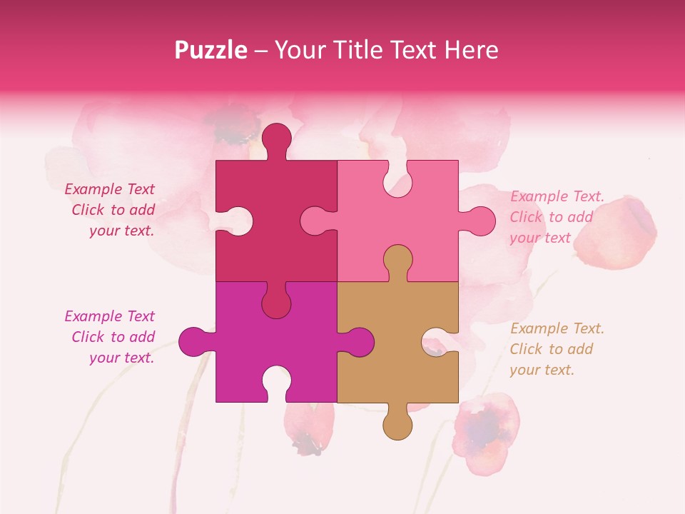 A Watercolor Painting Of Pink Flowers On A White Background PowerPoint Template