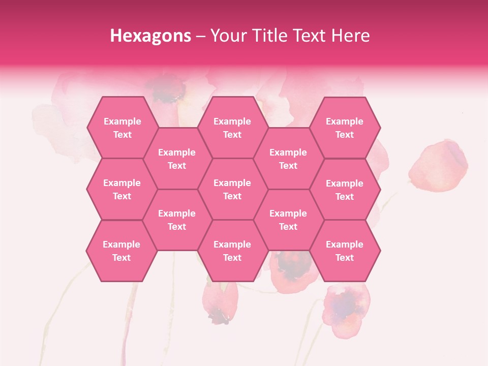 A Watercolor Painting Of Pink Flowers On A White Background PowerPoint Template