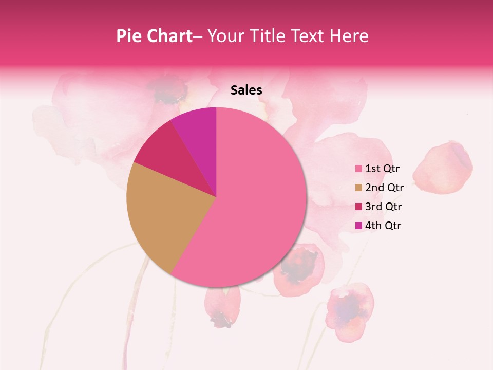 A Watercolor Painting Of Pink Flowers On A White Background PowerPoint Template
