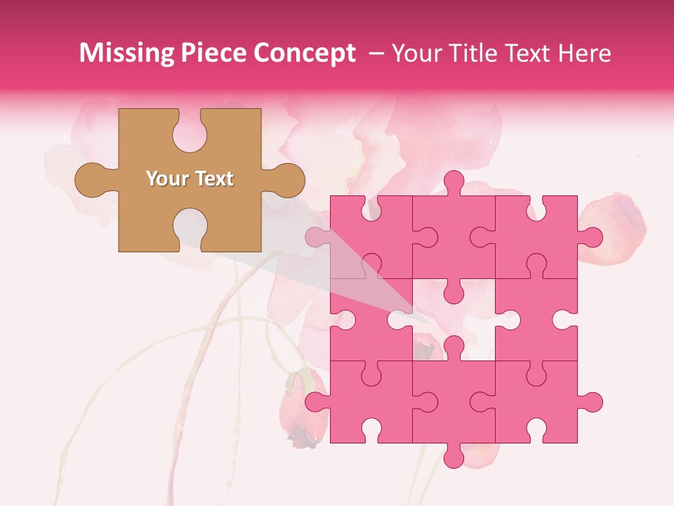 A Watercolor Painting Of Pink Flowers On A White Background PowerPoint Template