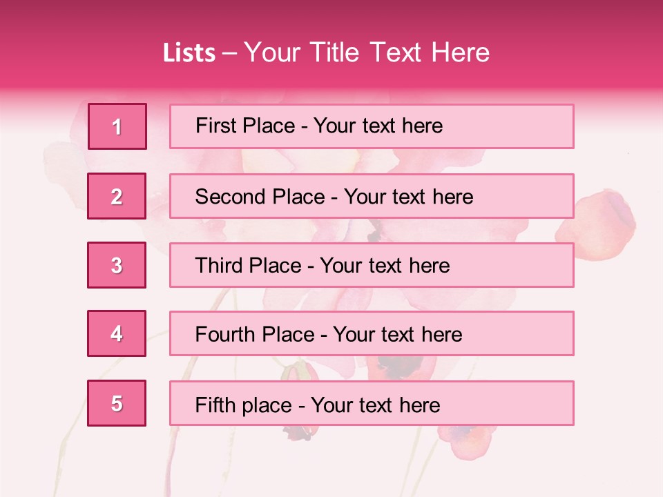 A Watercolor Painting Of Pink Flowers On A White Background PowerPoint Template