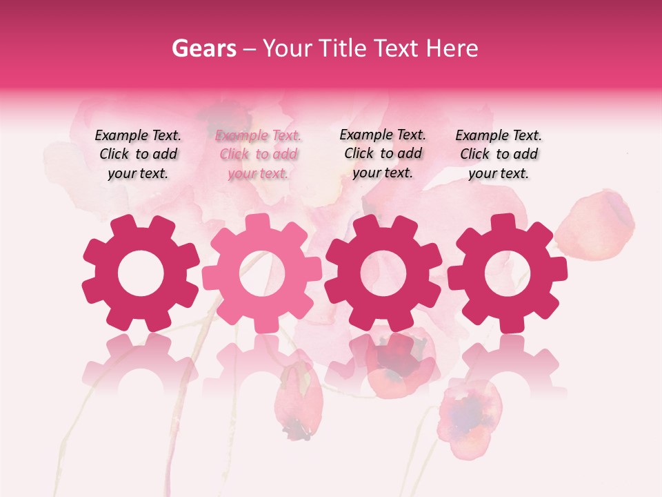 A Watercolor Painting Of Pink Flowers On A White Background PowerPoint Template