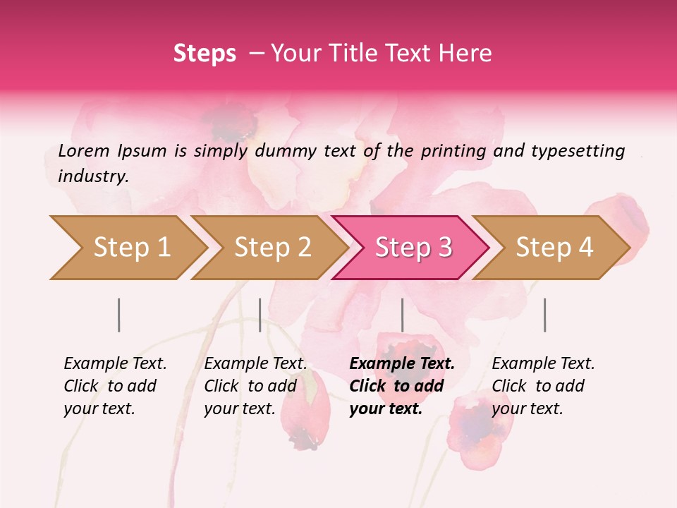 A Watercolor Painting Of Pink Flowers On A White Background PowerPoint Template