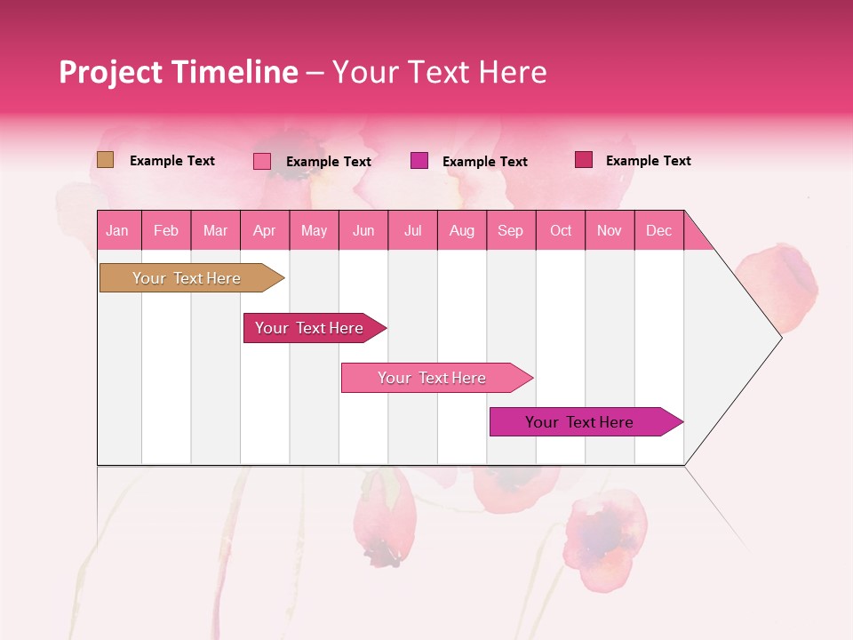A Watercolor Painting Of Pink Flowers On A White Background PowerPoint Template