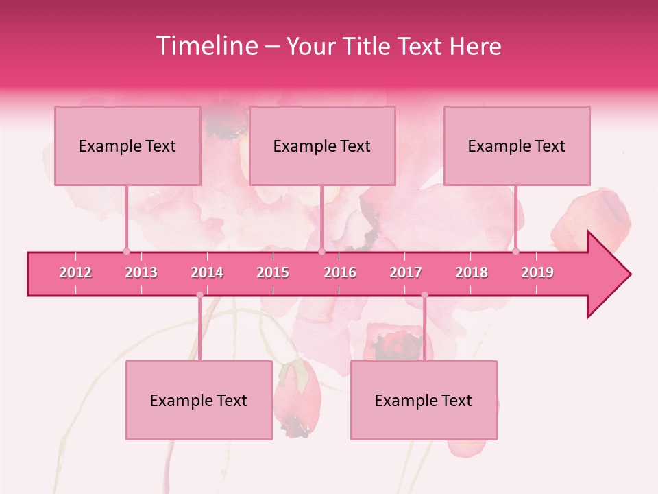 A Watercolor Painting Of Pink Flowers On A White Background PowerPoint Template