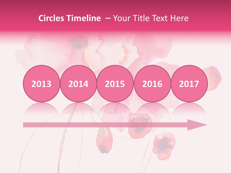 A Watercolor Painting Of Pink Flowers On A White Background PowerPoint Template