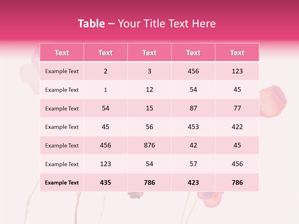 A Watercolor Painting Of Pink Flowers On A White Background PowerPoint Template