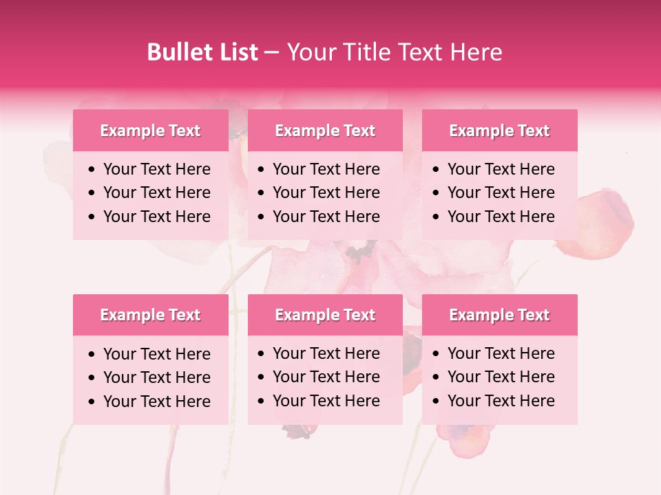A Watercolor Painting Of Pink Flowers On A White Background PowerPoint Template