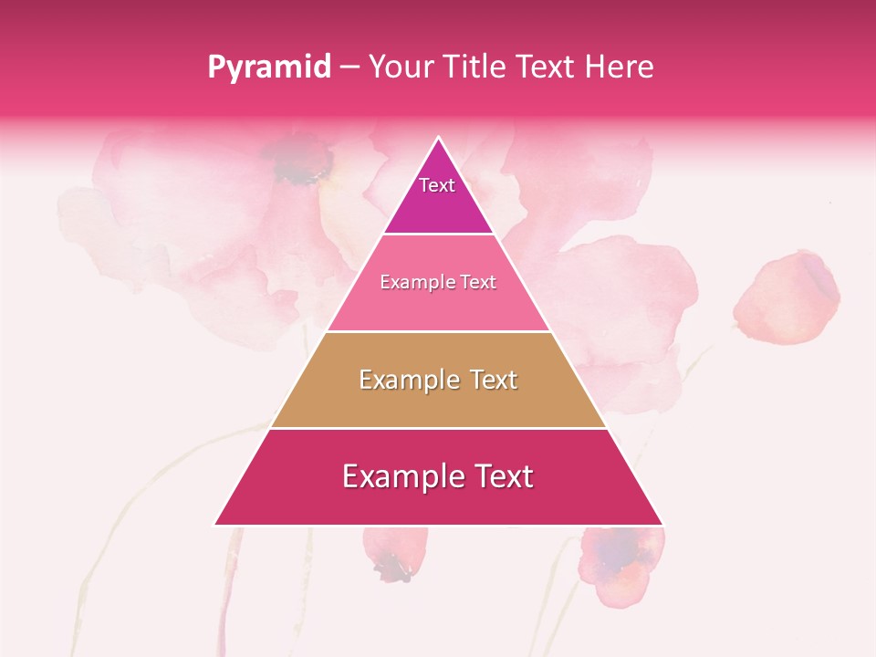 A Watercolor Painting Of Pink Flowers On A White Background PowerPoint Template