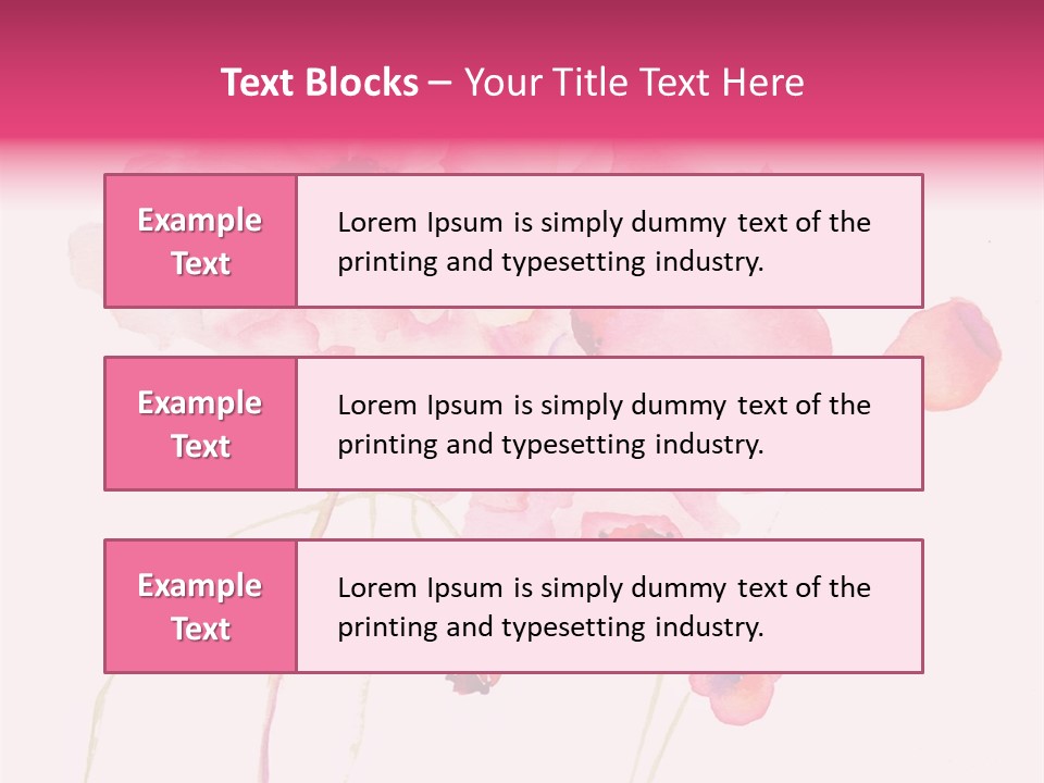 A Watercolor Painting Of Pink Flowers On A White Background PowerPoint Template