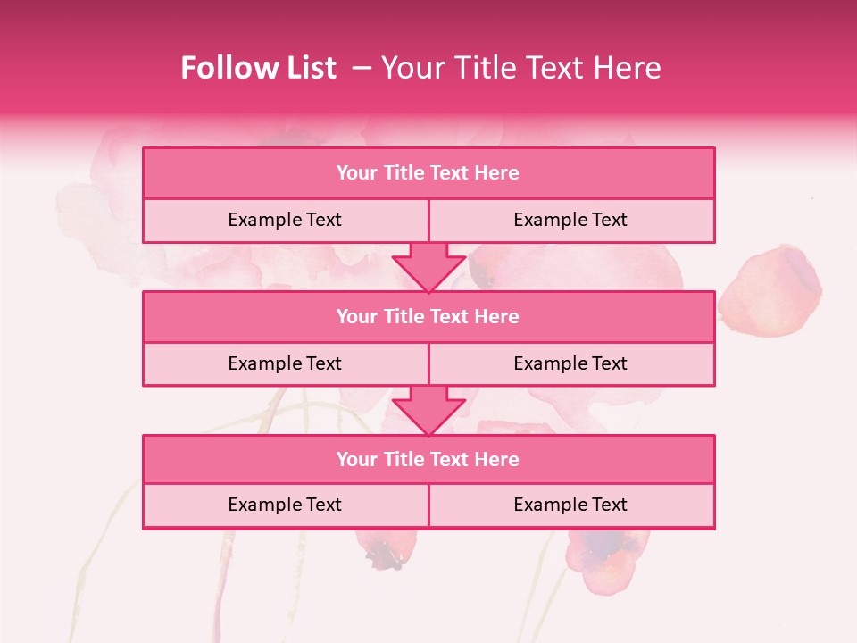A Watercolor Painting Of Pink Flowers On A White Background PowerPoint Template