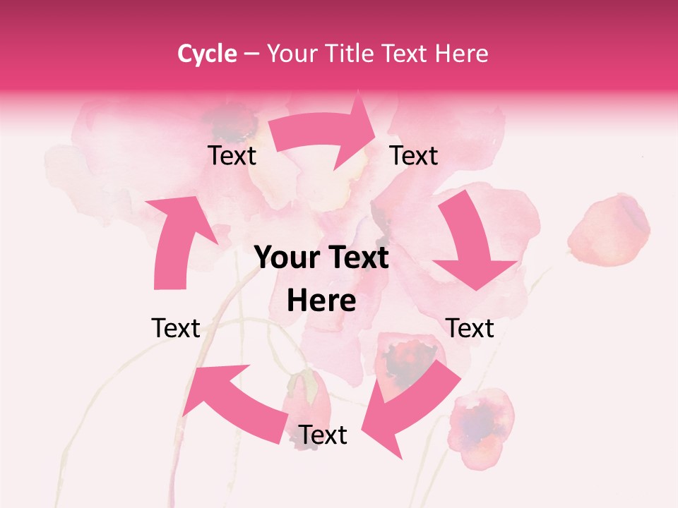 A Watercolor Painting Of Pink Flowers On A White Background PowerPoint Template