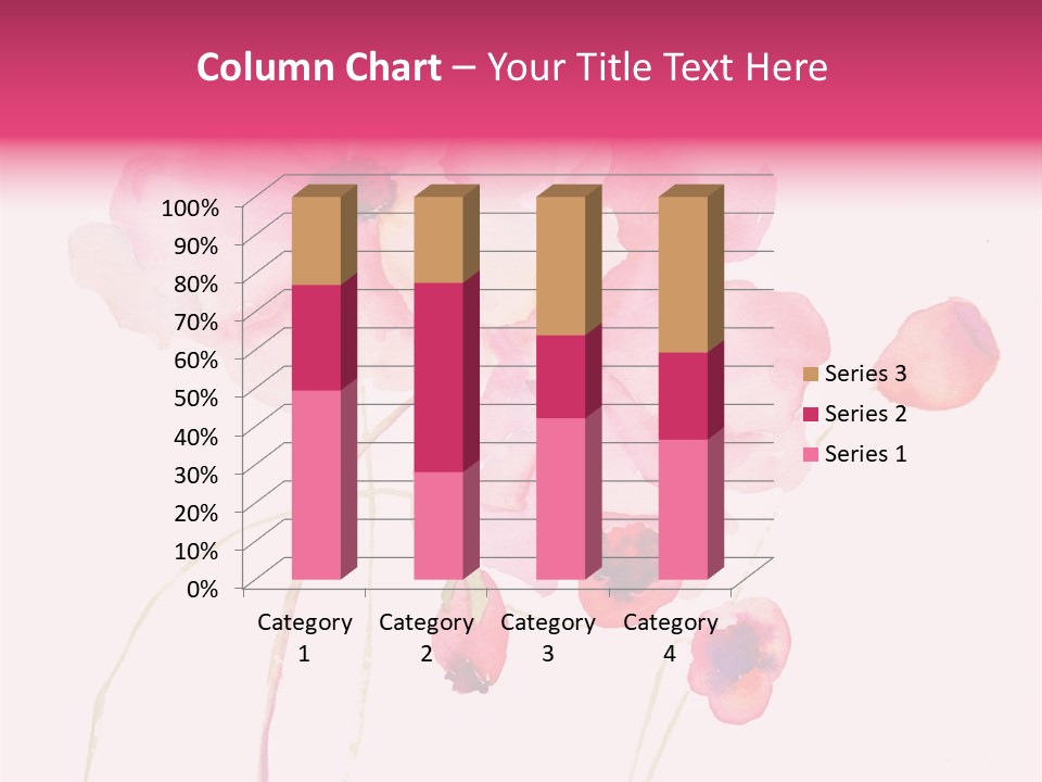 A Watercolor Painting Of Pink Flowers On A White Background PowerPoint Template