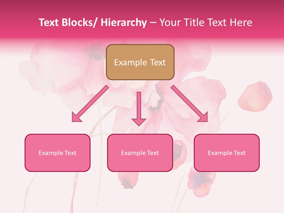 A Watercolor Painting Of Pink Flowers On A White Background PowerPoint Template