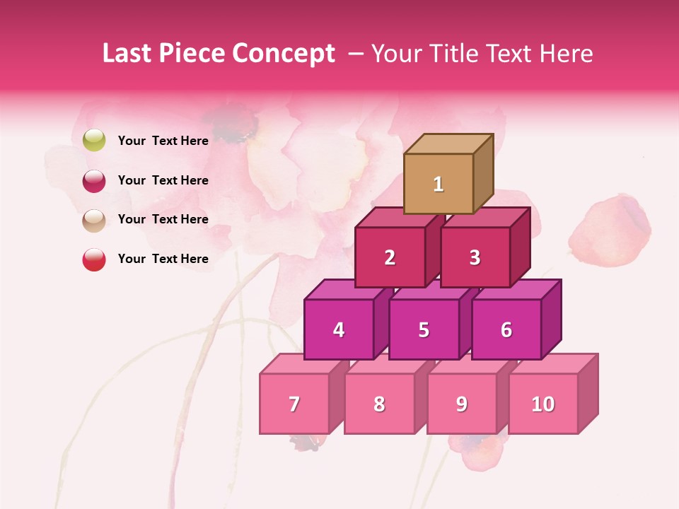 A Watercolor Painting Of Pink Flowers On A White Background PowerPoint Template