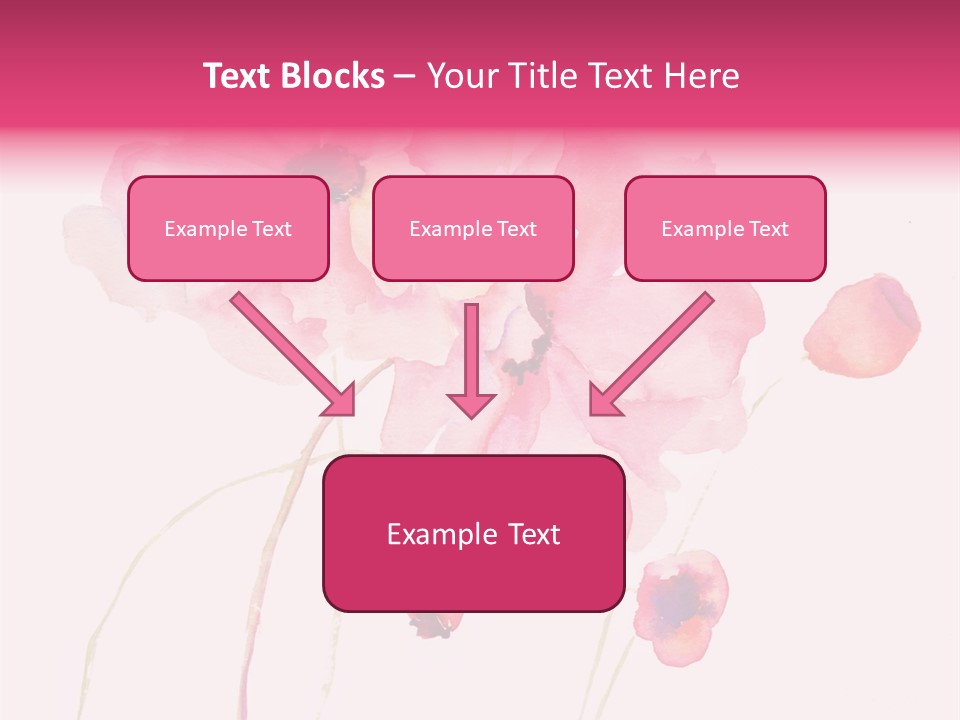 A Watercolor Painting Of Pink Flowers On A White Background PowerPoint Template