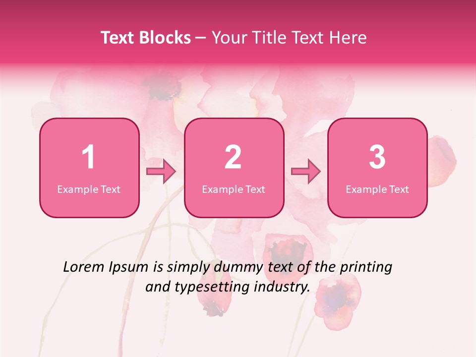 A Watercolor Painting Of Pink Flowers On A White Background PowerPoint Template