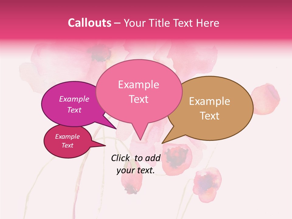 A Watercolor Painting Of Pink Flowers On A White Background PowerPoint Template