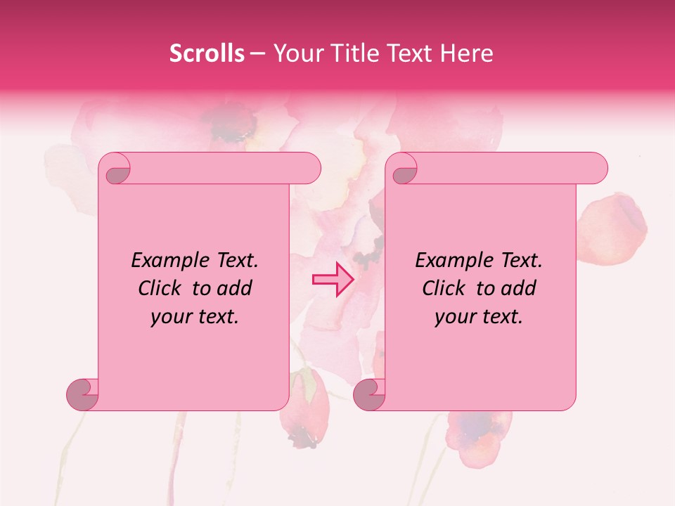 A Watercolor Painting Of Pink Flowers On A White Background PowerPoint Template