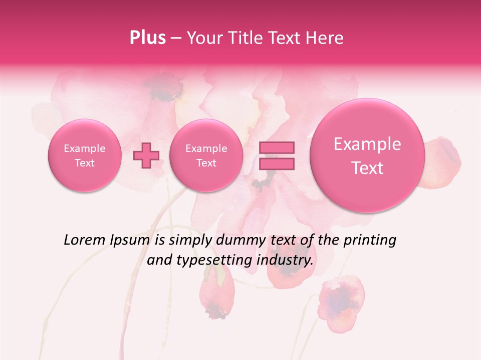 A Watercolor Painting Of Pink Flowers On A White Background PowerPoint Template