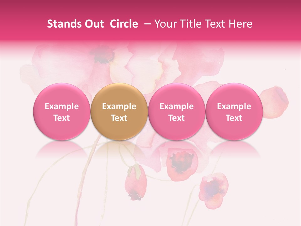A Watercolor Painting Of Pink Flowers On A White Background PowerPoint Template