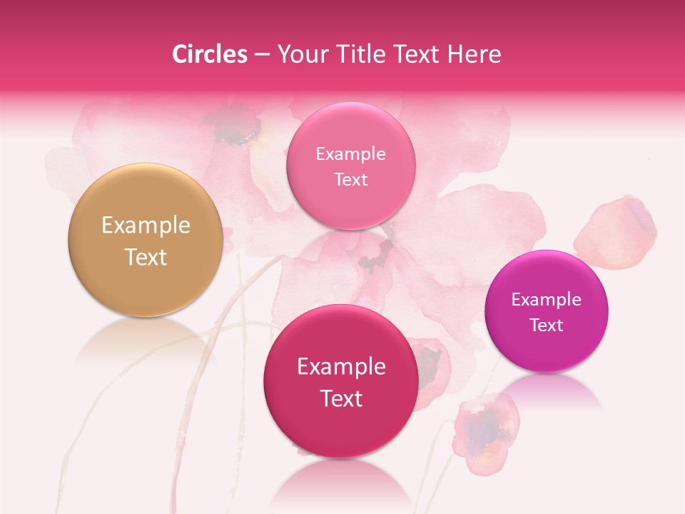 A Watercolor Painting Of Pink Flowers On A White Background PowerPoint Template