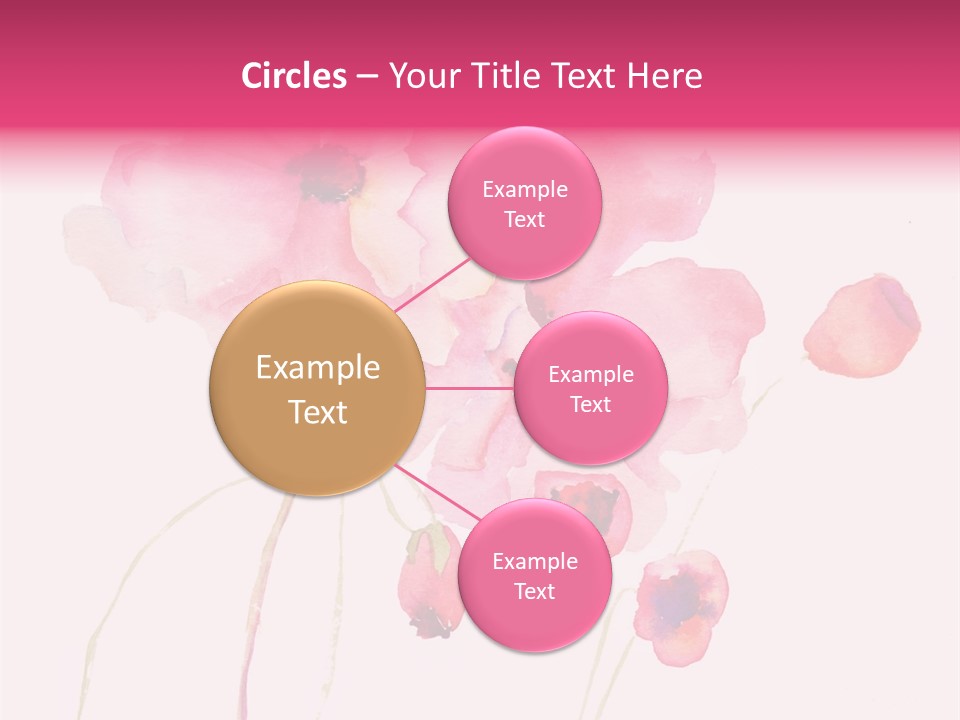 A Watercolor Painting Of Pink Flowers On A White Background PowerPoint Template