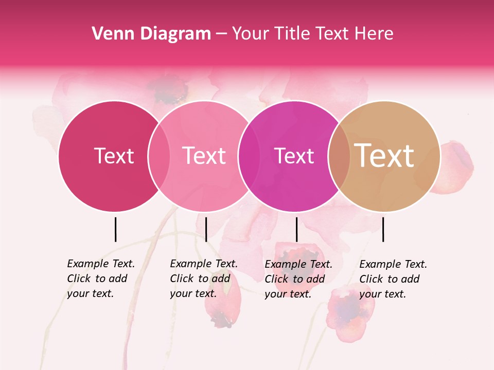 A Watercolor Painting Of Pink Flowers On A White Background PowerPoint Template