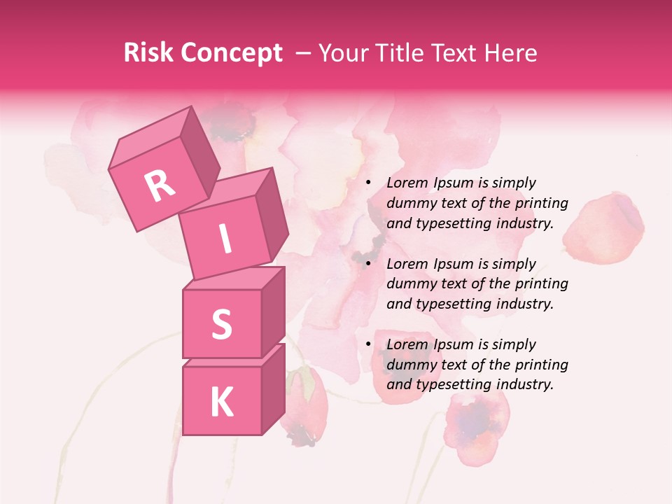 A Watercolor Painting Of Pink Flowers On A White Background PowerPoint Template