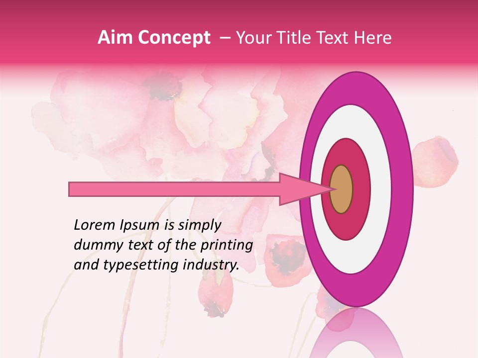 A Watercolor Painting Of Pink Flowers On A White Background PowerPoint Template