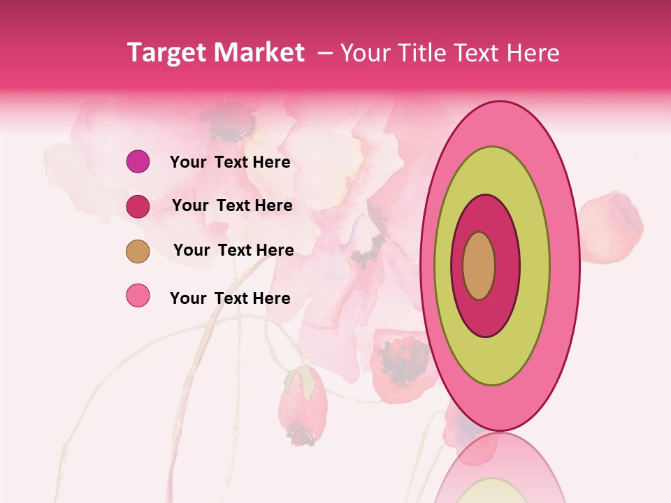 A Watercolor Painting Of Pink Flowers On A White Background PowerPoint Template