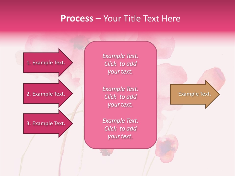 A Watercolor Painting Of Pink Flowers On A White Background PowerPoint Template