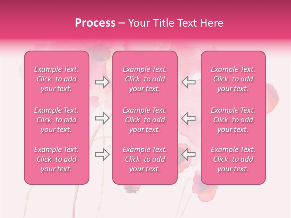 A Watercolor Painting Of Pink Flowers On A White Background PowerPoint Template