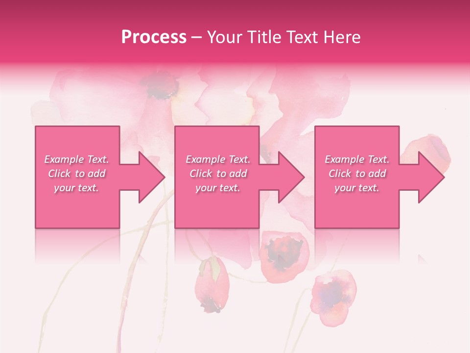 A Watercolor Painting Of Pink Flowers On A White Background PowerPoint Template