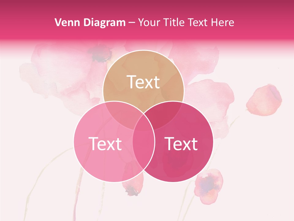 A Watercolor Painting Of Pink Flowers On A White Background PowerPoint Template