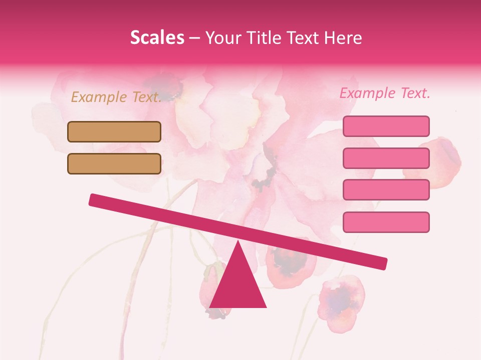 A Watercolor Painting Of Pink Flowers On A White Background PowerPoint Template