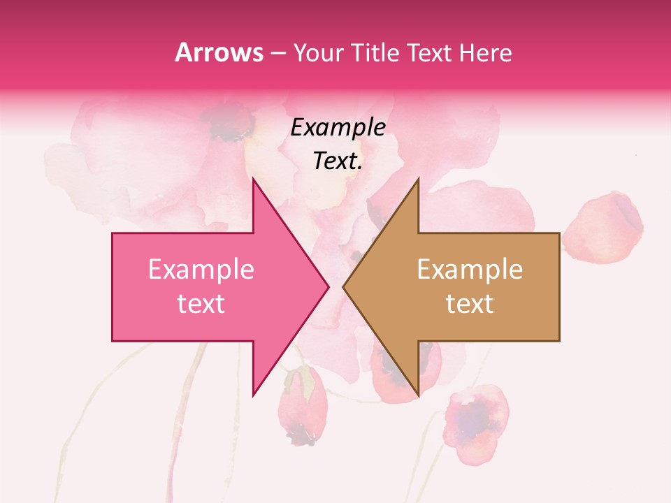 A Watercolor Painting Of Pink Flowers On A White Background PowerPoint Template