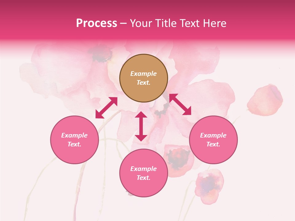 A Watercolor Painting Of Pink Flowers On A White Background PowerPoint Template