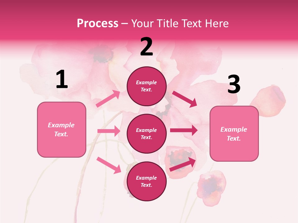 A Watercolor Painting Of Pink Flowers On A White Background PowerPoint Template
