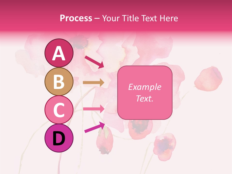 A Watercolor Painting Of Pink Flowers On A White Background PowerPoint Template