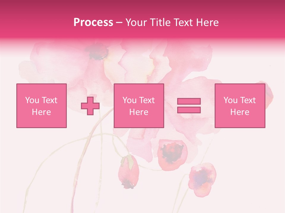 A Watercolor Painting Of Pink Flowers On A White Background PowerPoint Template