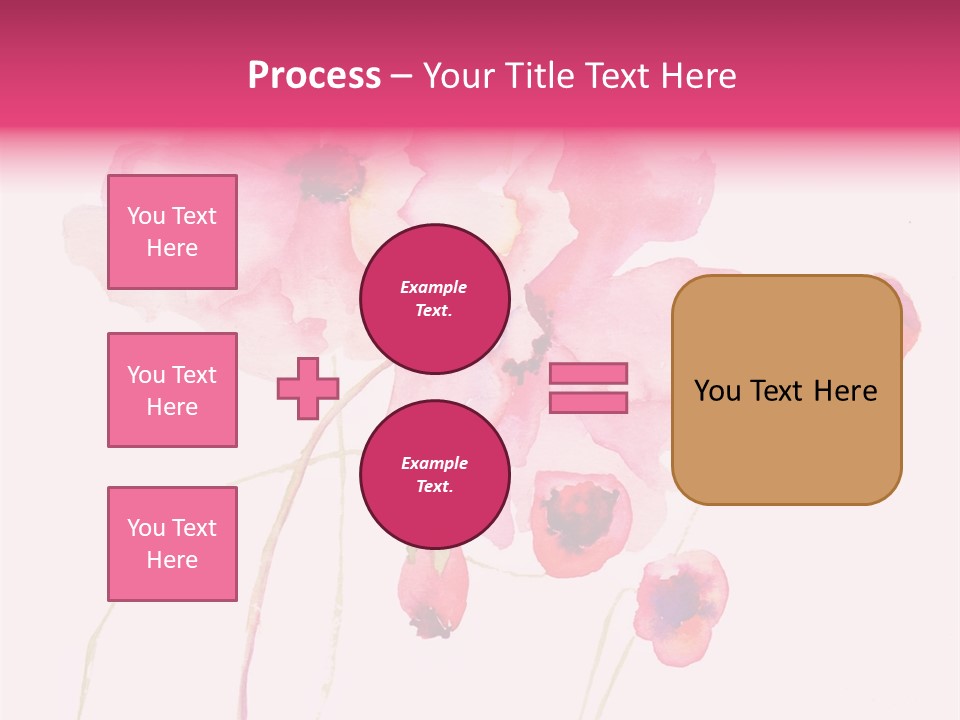 A Watercolor Painting Of Pink Flowers On A White Background PowerPoint Template