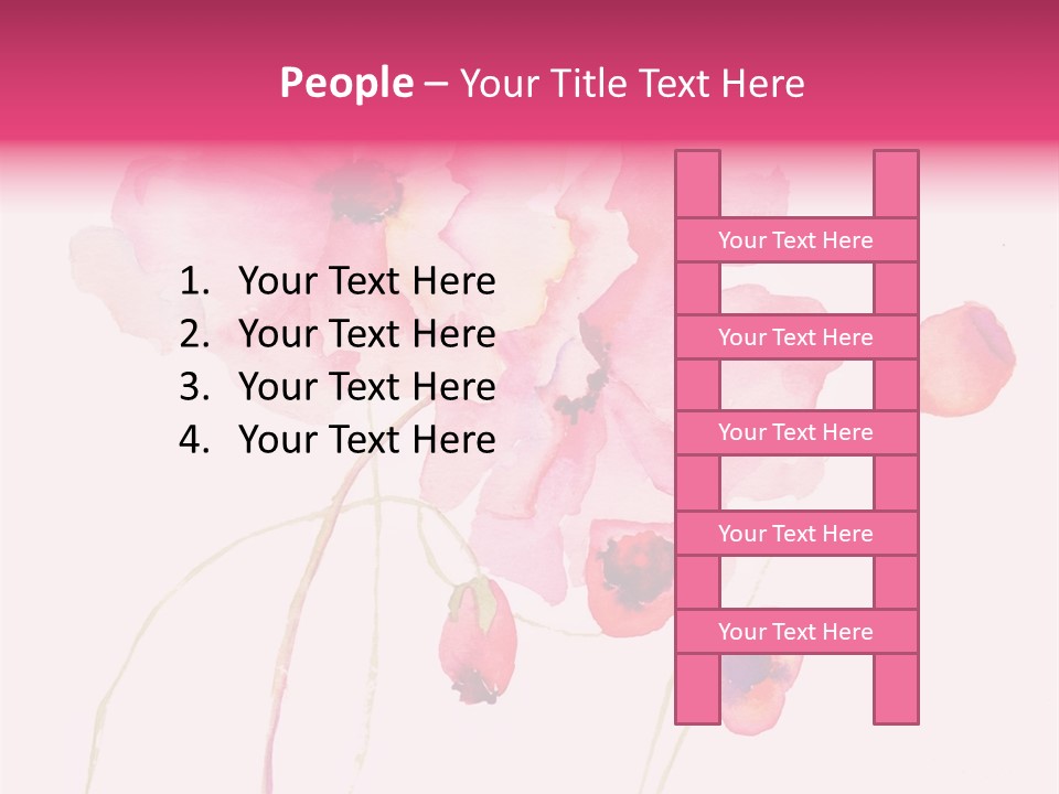 A Watercolor Painting Of Pink Flowers On A White Background PowerPoint Template